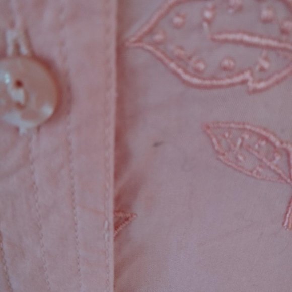 Ladies Bechamel Lotus Blossom Embroidered Blouse Small 3/4 Sleeve - Picture 6 of 10